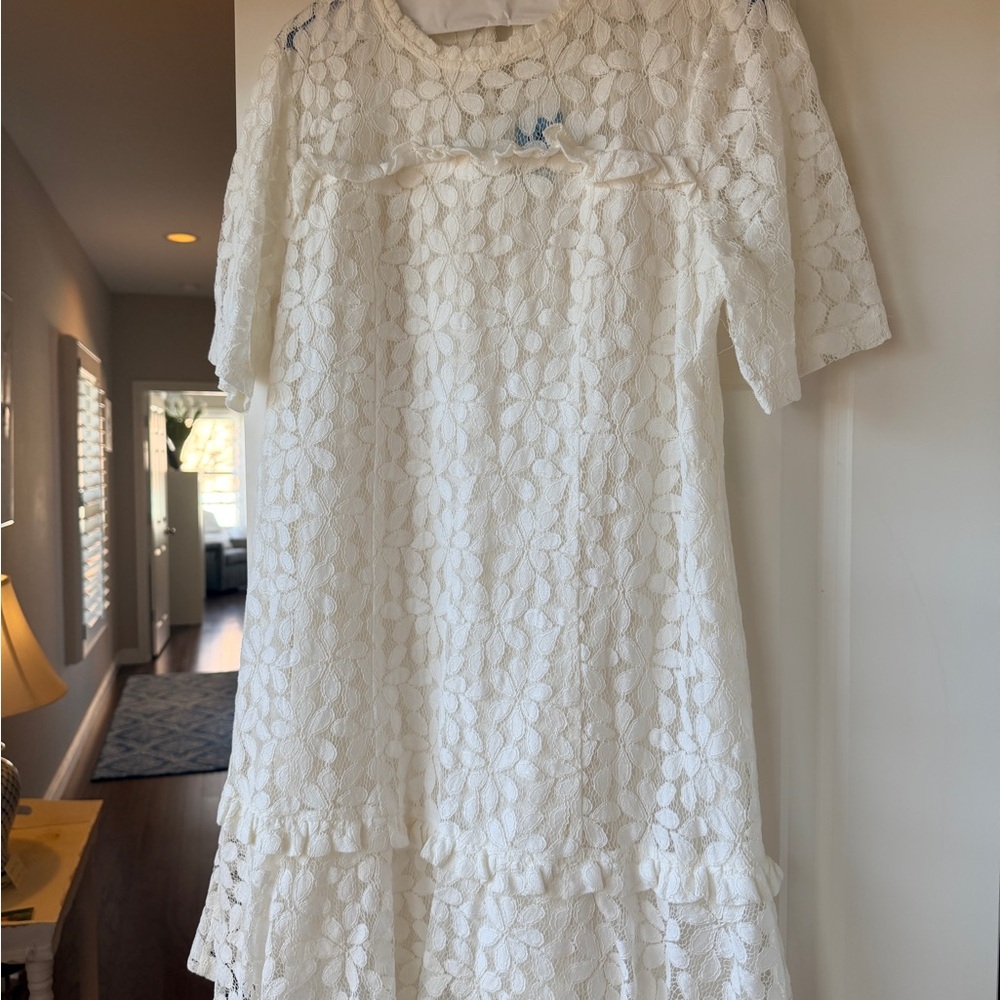 CeCe White Lace Midi Dress
